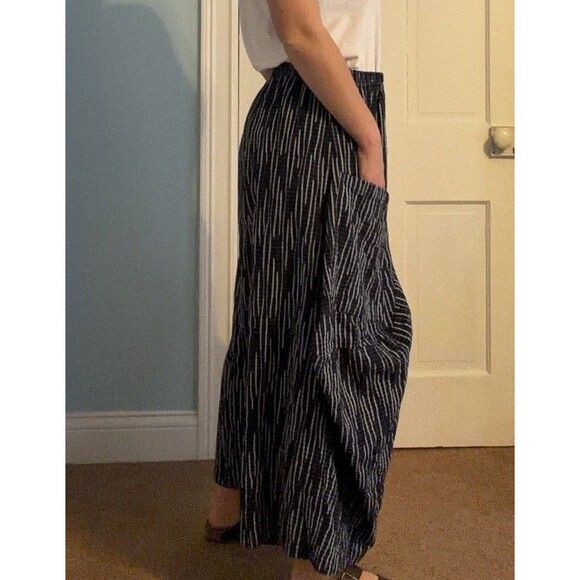 DRESS TO KILL by Jane Mohr Wide-Leg Harem Pants, Navy/Gray Striped, Size 1 - Picture 14 of 16